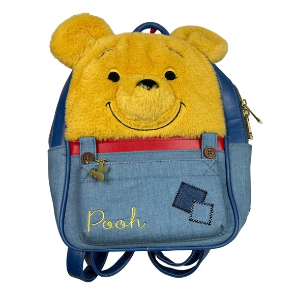Disney Other - Disney Winnie the Pooh Fuzzy Overalls Mini backpack